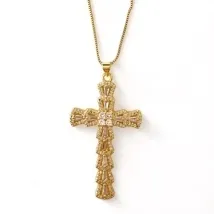 COLAR PINGENTE CRUZ ZIRCONIA CRISTAL