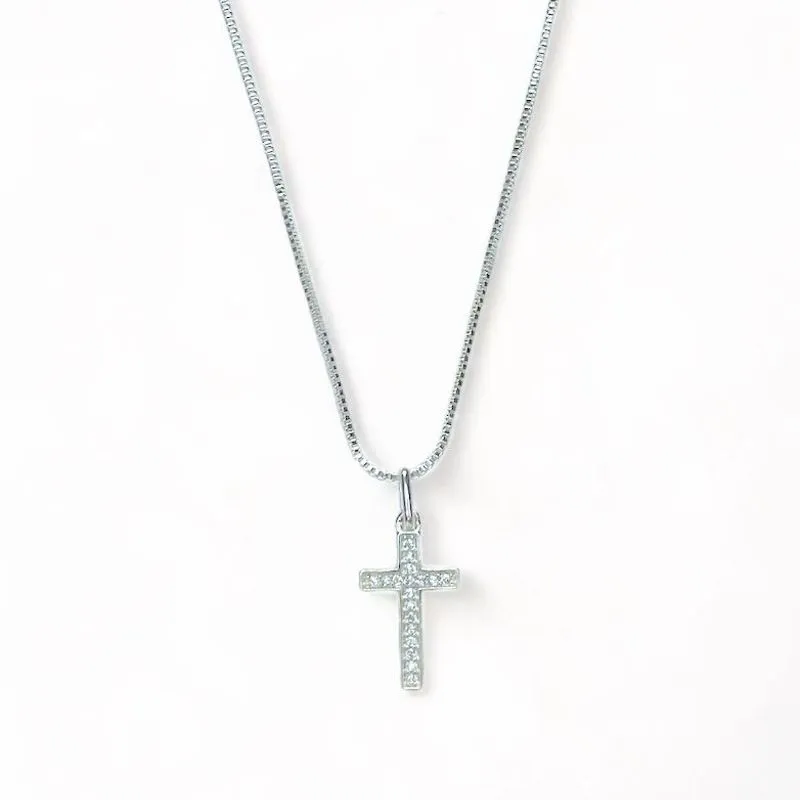 COLAR PINGENTE CRUZ ZIRCONIA CRISTAL