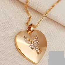 COLAR PINGENTE ESPIRITO SANTO ZIRCONIA CRISTAL