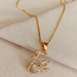 COLAR PINGENTE FE ZIRCONIA CRISTAL