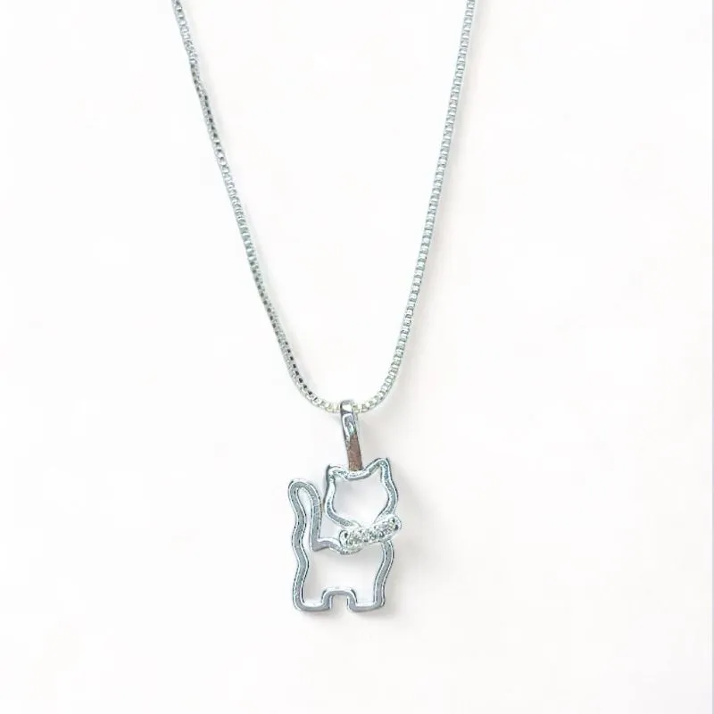 COLAR PINGENTE GATINHO ZIRCONIA CRISTAL