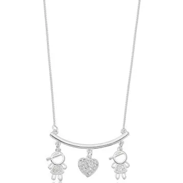 COLAR PINGENTE MENINOA CORACAO ZIRCONIA CRISTAL