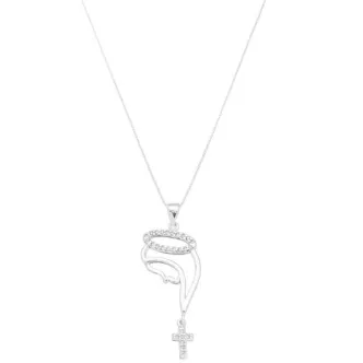 COLAR PINGENTE NOSSA SENHORA CRUZ ZIRCONIA CRISTAL
