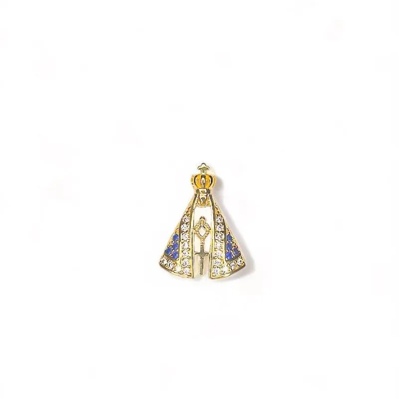 COLAR PINGENTE NOSSA SENHORA ZIRCONIA COLOR