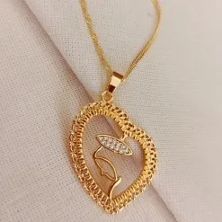 COLAR PINGENTE NOSSA SENHORA ZIRCONIA CRISTAL