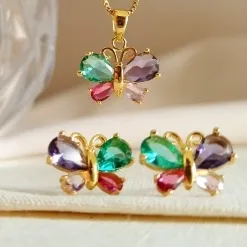 CONJUNTO BORBOLETA CRISTAL COLOR