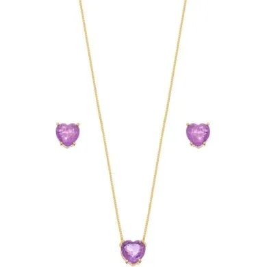 CONJUNTO CORACAO AMETISTA