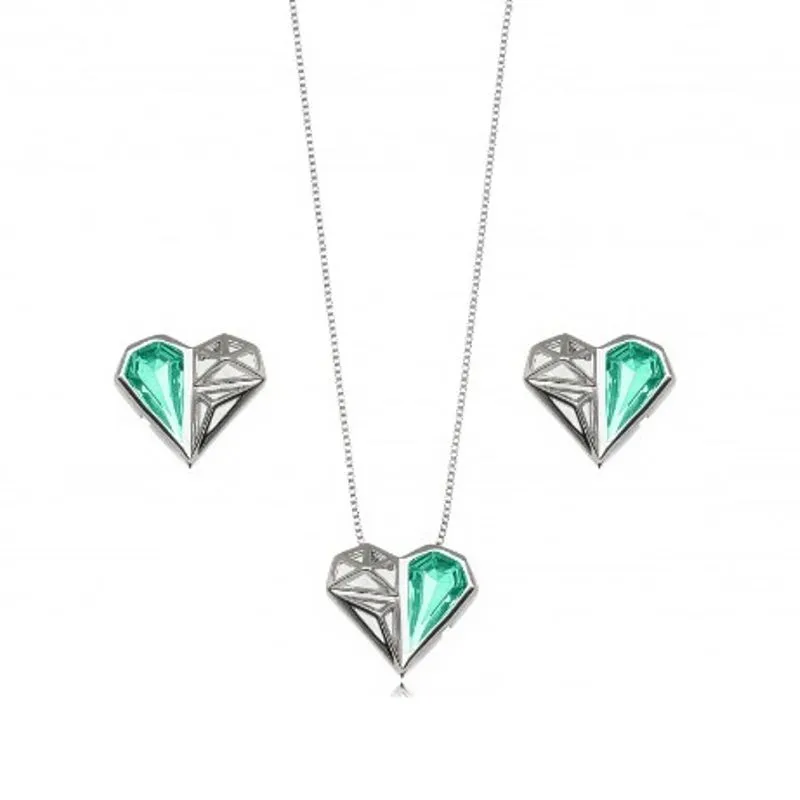 CONJUNTO CORACAO CRISTAIS TURMALINA