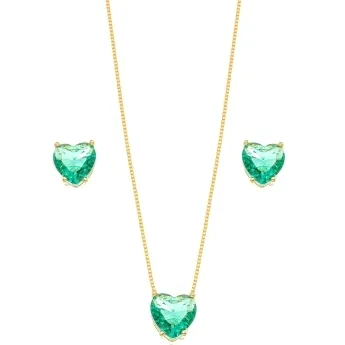 CONJUNTO CORACAO PEDRA TURMALINA