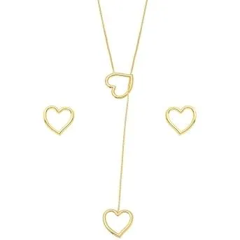 CONJUNTO CORACAO VAZADO LISO