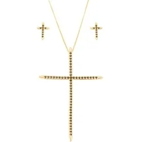 CONJUNTO CRUZ ZIRCONIA ONIX