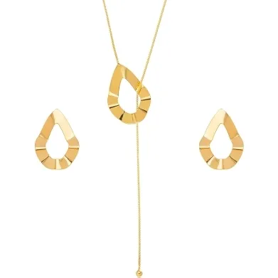 CONJUNTO GOTA VAZADA DETALHE LISO