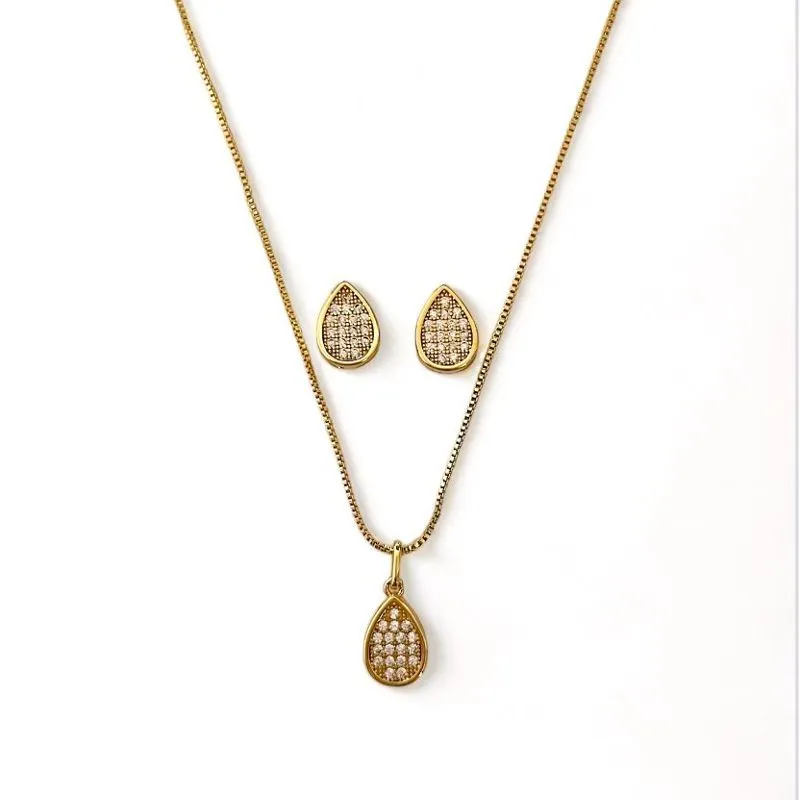 CONJUNTO GOTA ZIRCONIA CRISTAL
