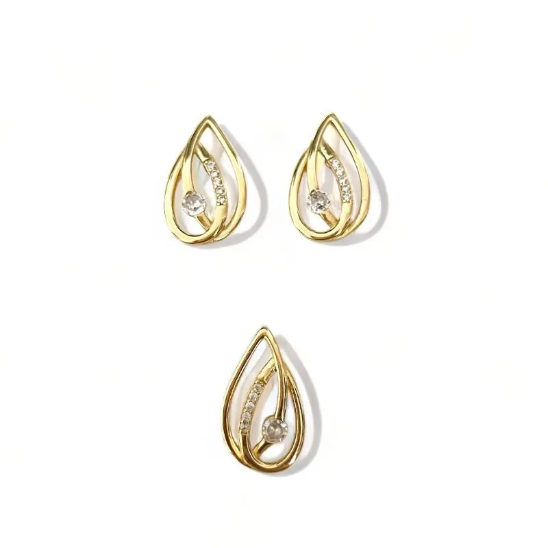 CONJUNTO GOTAS VAZADAS ZIRCONIA CRISTAL