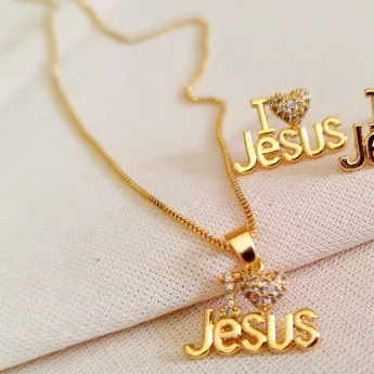 CONJUNTO I LOVE JESUS ZIRCONIA CRISTAL
