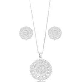 CONJUNTO PIZZA CRAVEJADO ZIRCONIA CRISTAL