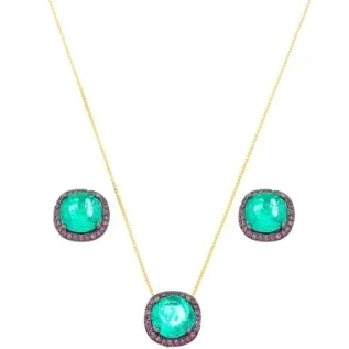 CONJUNTO TURMALINA ZIRCONIA RUBI