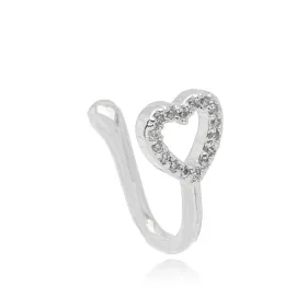 PIERCING CORACAO VAZADO ZIRCONIA CRISTAL