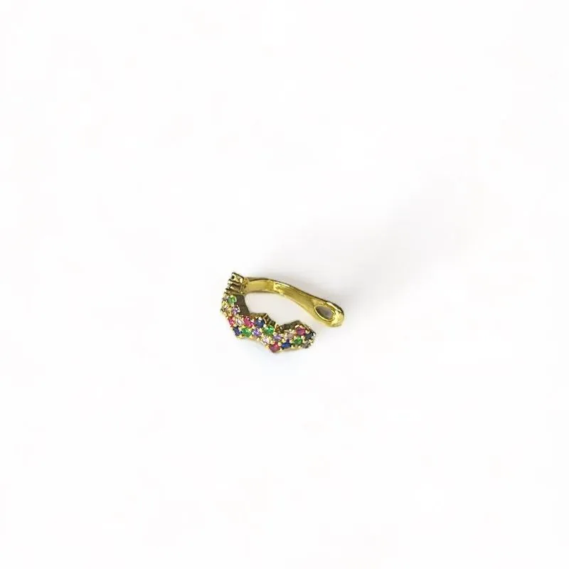 PIERCING FAKE ZIGZAG ZIRCONIA COLOR