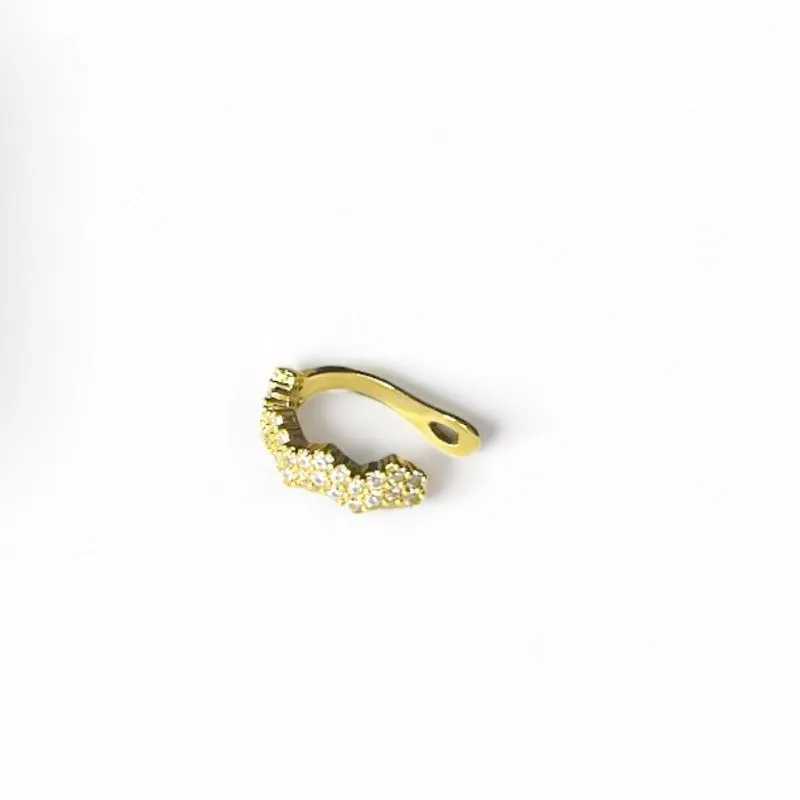 PIERCING FAKE ZIGZAG ZIRCONIA CRISTAL