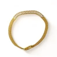 PULSEIRA BOLINHA BAGUETE CRISTAL