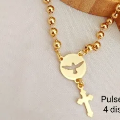 PULSEIRA BOLINHA PINGENTE ESPIRITO SANTO DETALHE