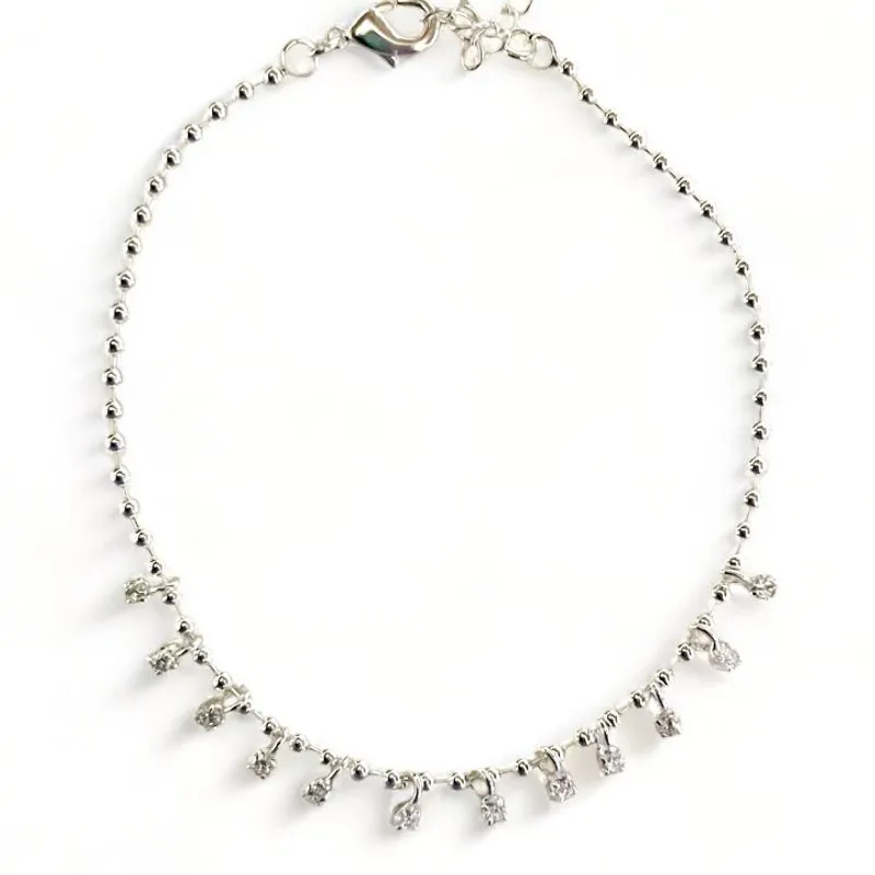 PULSEIRA BOLINHA ZIRCONIA CRISTAL