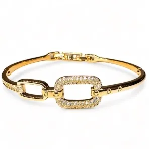 PULSEIRA BRACELETE ELO ZIRCONIA CRISTAL
