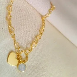 PULSEIRA CORACOES PINGENTE CRISTAL FURTA COR CORACAO CHAPA