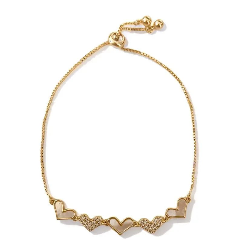 PULSEIRA CORAÇÕES ZIRCONIA CRISTAL MADREPEROLA