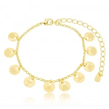 PULSEIRA DEZ MANDAMENTOS MEDALHA LISA
