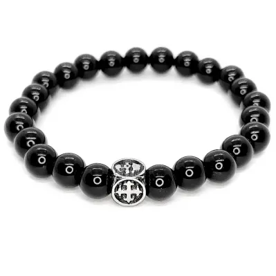 PULSEIRA MASCULINA BOLINHA CUBO CAVEIRA GRAFITE