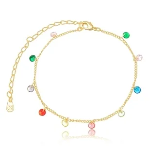 PULSEIRA PINGENTE CRISTAIS COLOR