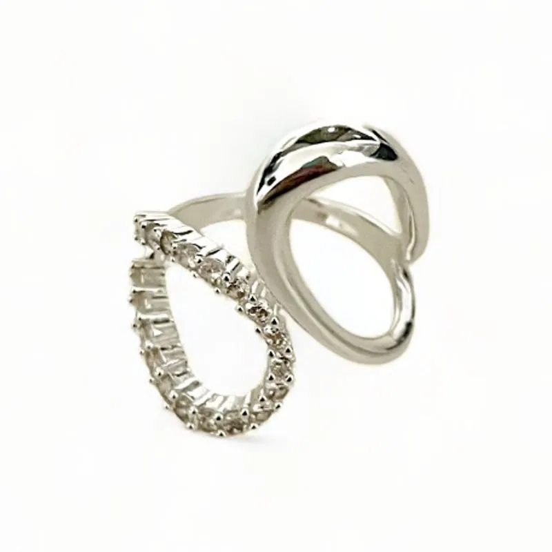 ANEL GOTA VAZADA ZIRCONIA CRISTAL