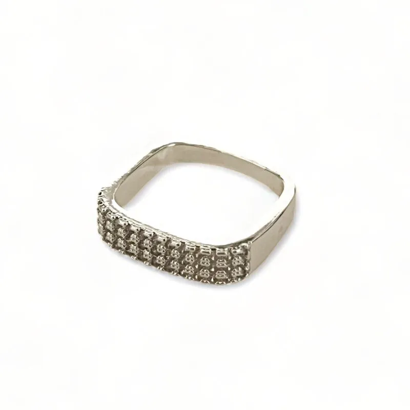 ANEL QUADRADO ZIRCONIA CRISTAL