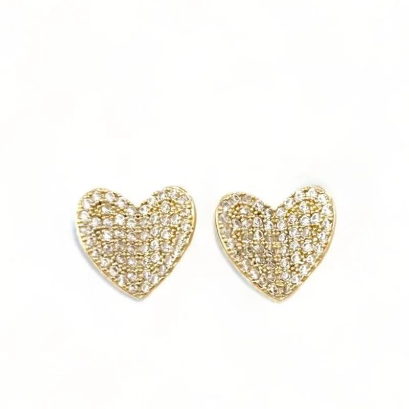 BRINCO CORAÇÃO DOBRADO ZIRCONIA CRISTAL
