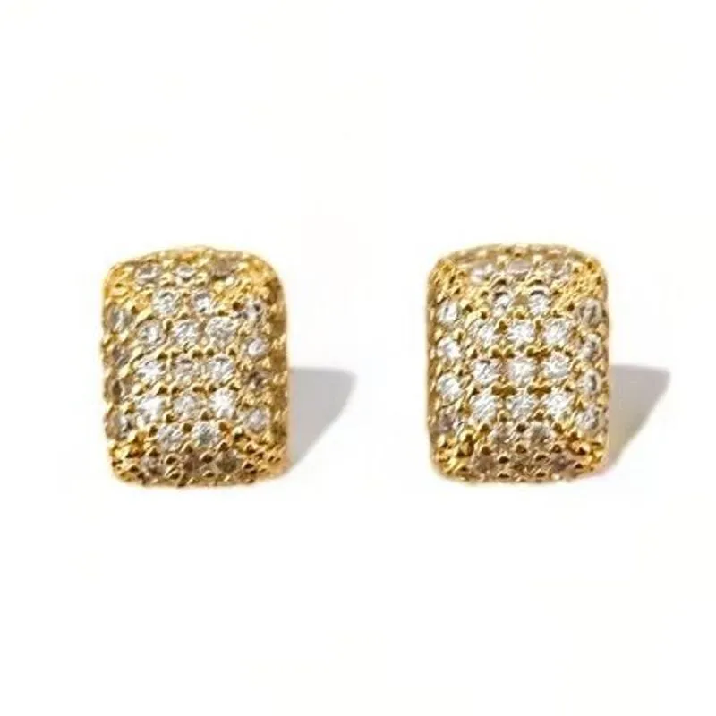 BRINCO RETANGULAR ARREDONDADO ZIRCONIA CRISTAL