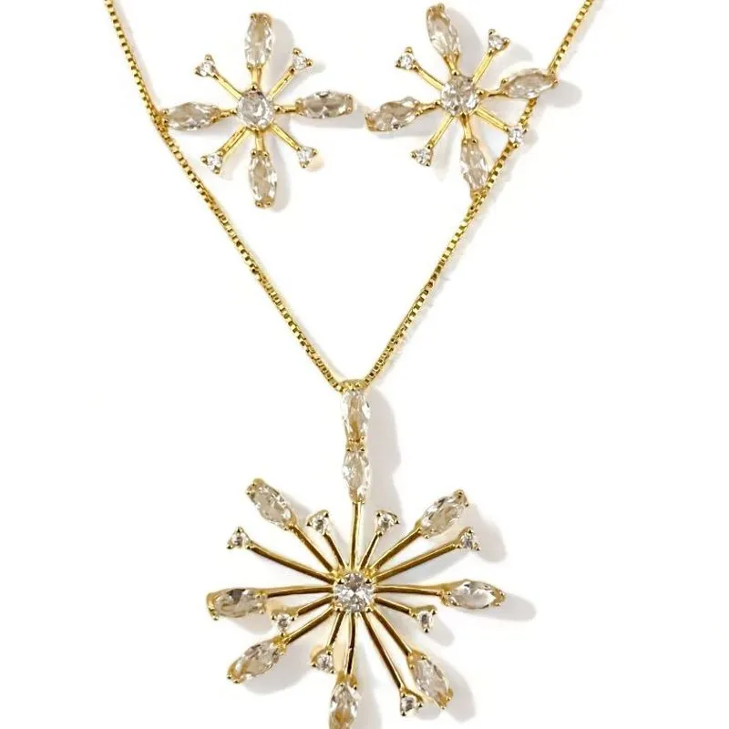CONJUNTO FLOCO DE NEVE ZIRCONIA CRISTAL