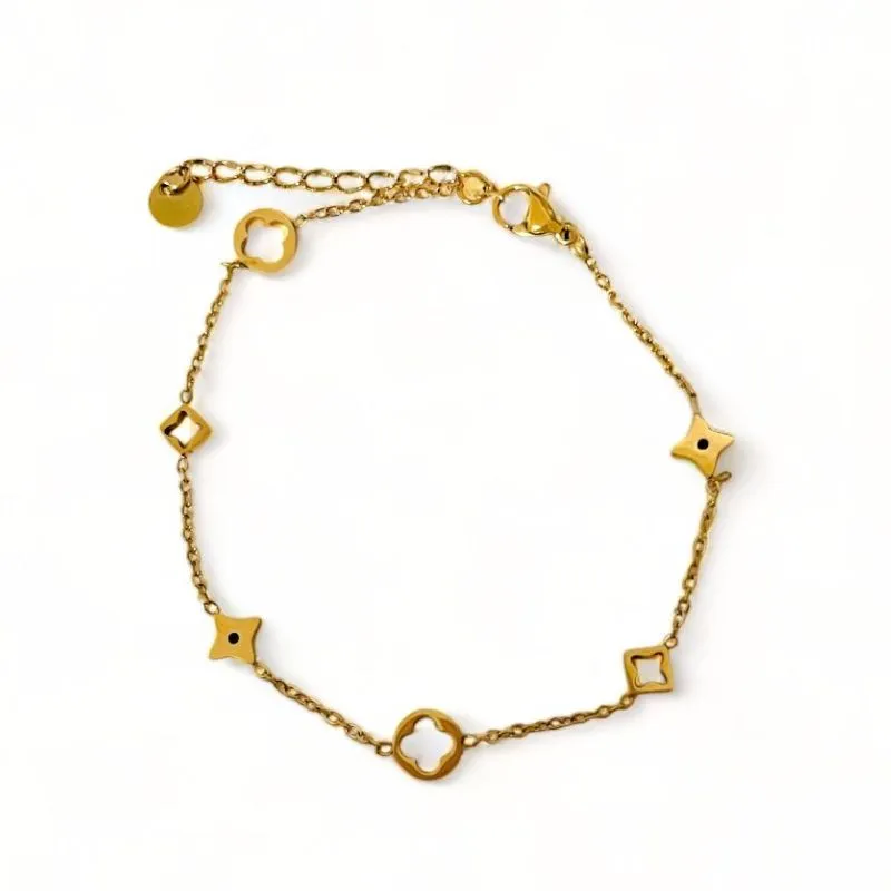 PULSEIRA TREVO CHAPA VAZADA ESTRELA LISO