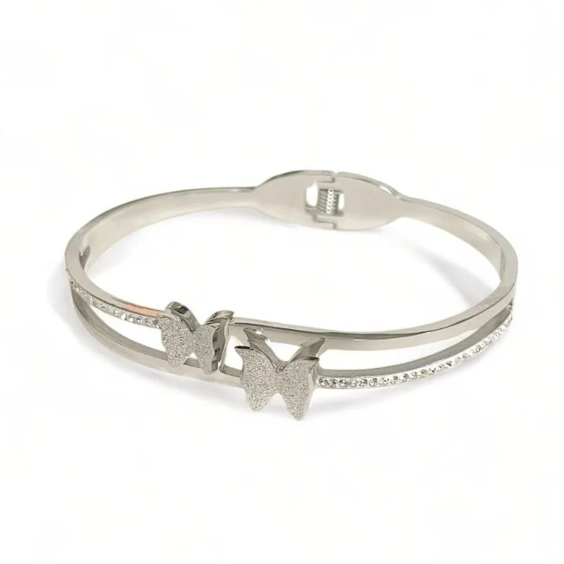 PULSEIRA BRACELETE BORBOLETA STRASS CRISTAL