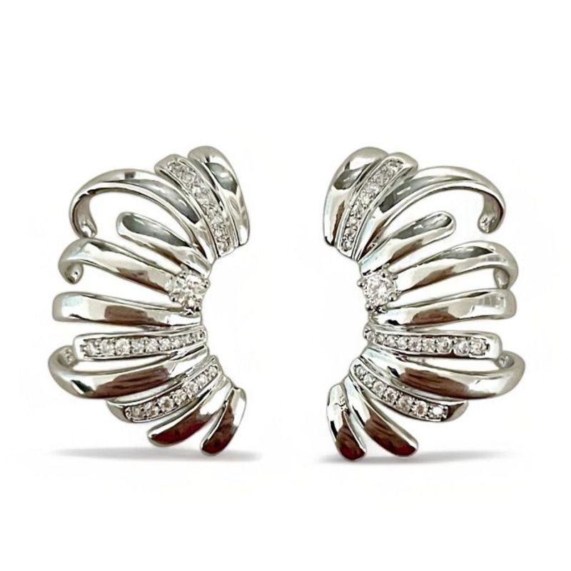 BRINCO EAR CUFF FILEIRAS ZIRCONIA CRISTAL