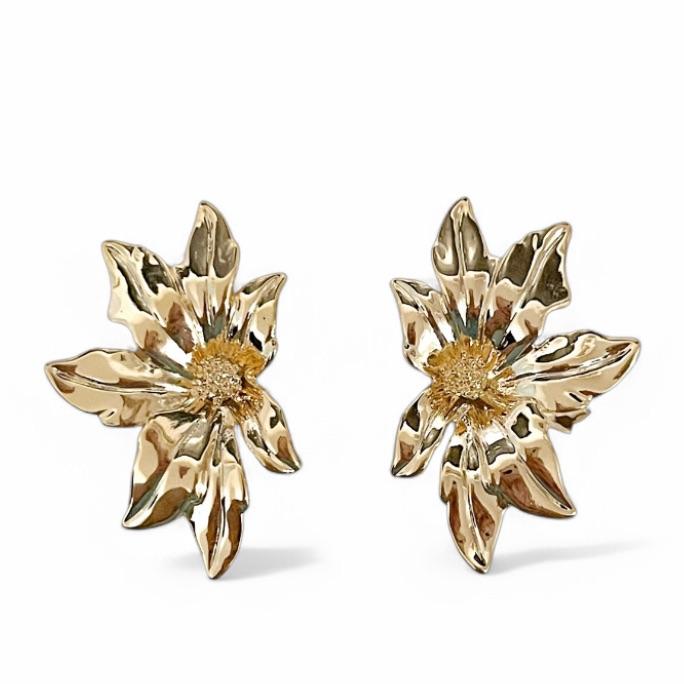 BRINCO FLOR ZIRCONIA CRISTAL