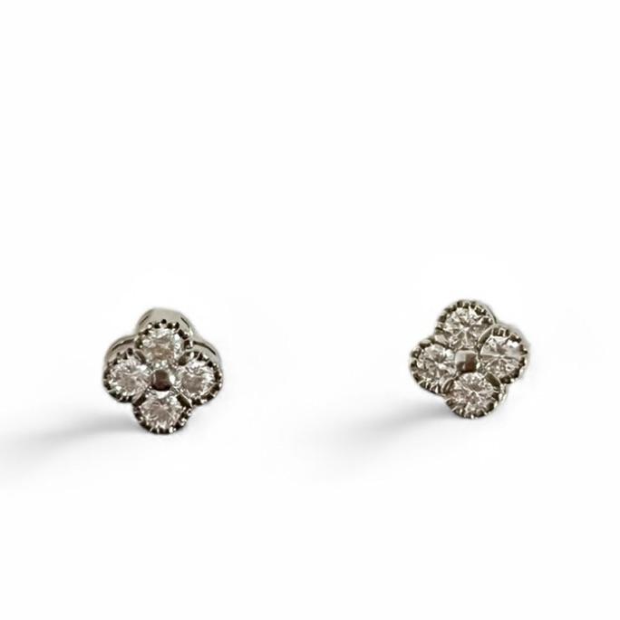 BRINCO TREVO ZIRCONIA CRISTAL