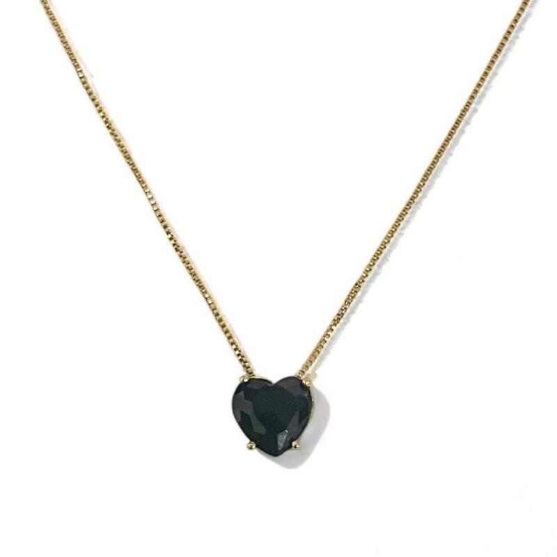 COLAR CORAÇÃO PEDRA ONIX