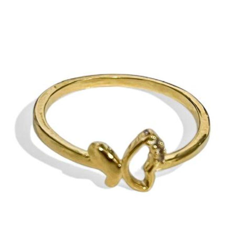 ANEL BORBOLETA VAZADA ZIRCONIA CRISTAL 18