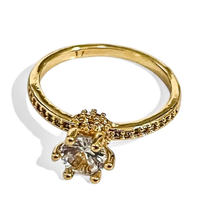 ANEL SOLITARIO PEDRA ZIRCONIA CRISTAL 19