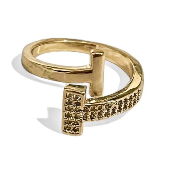 ANEL TRAVA ZIRCONIA CRISTAL 16