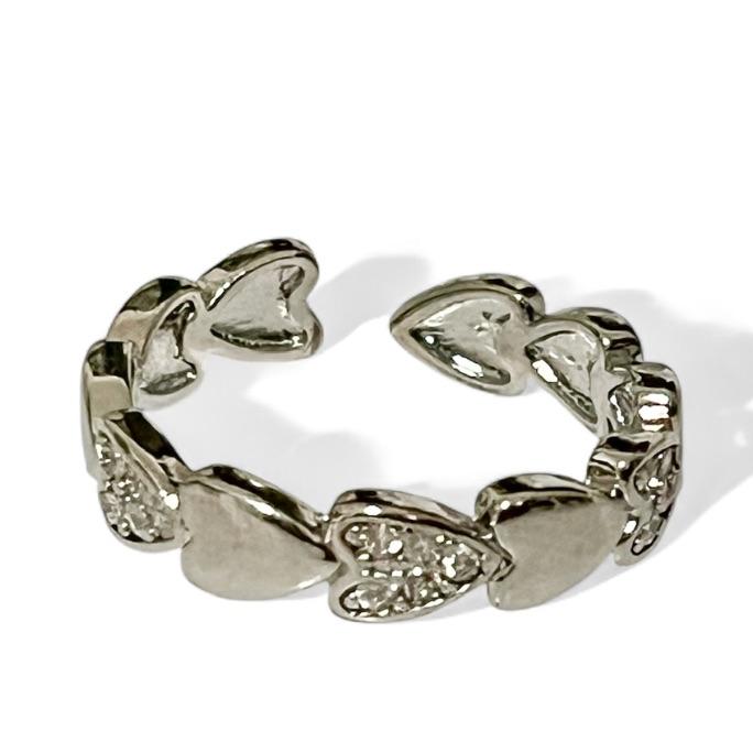 ANEL CORAÇÕES ZIRCONIA CRISTAL 20