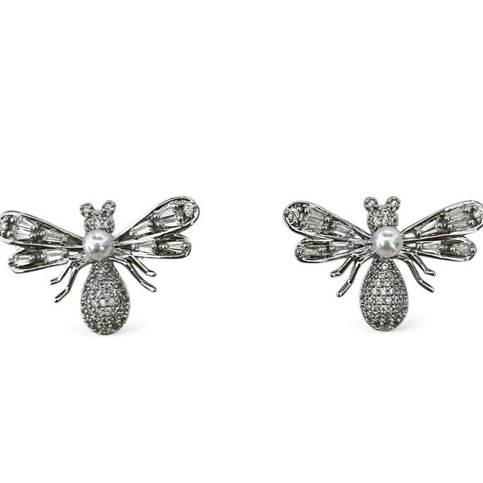 BRINCO ABELHA ZIRCONIA CRISTAL