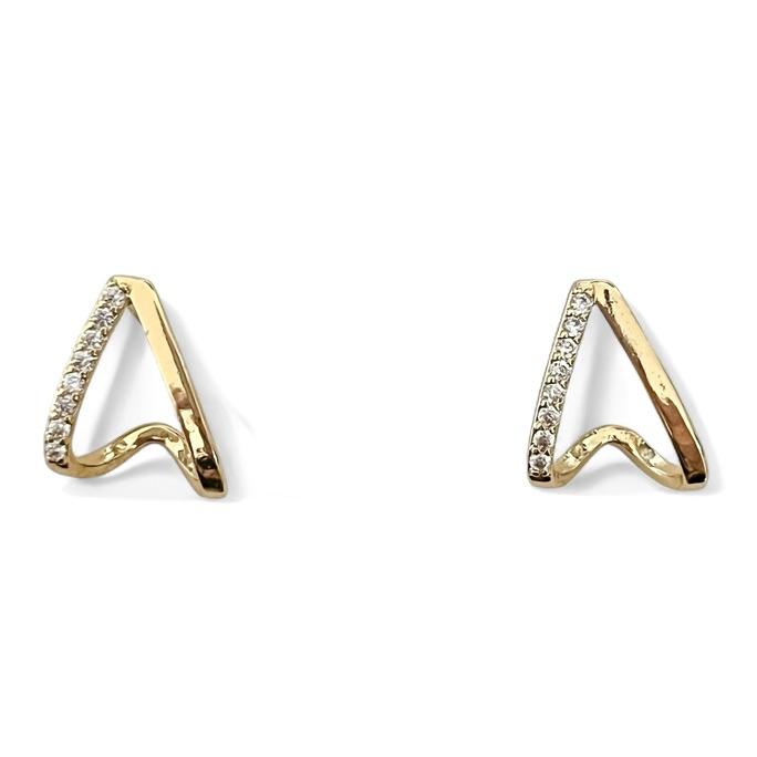 BRINCO TRIANGULO ZIRCONIA CRISTAL